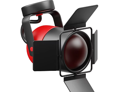Smart Machine Featuring Black Frame Red Accent Circular Lens And Sleek Design 3d model