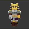 Pixelated Warrior Character With Yellow Armor And Large Sword Weapon