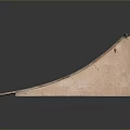 Wooden Skateboard Ramp For Home Use With Blue Edge And Scratched Surface