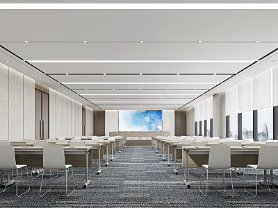 Modern Meeting Room Multifunctional Meeting Room Training Room 3d model