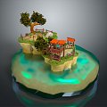 Farmhouse Holiday House Holiday House Rural Villa Idyllic Villa Rural House Idyllic Idyllic Landscape 3d model