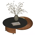 Middle ancient style tea table, mother and son 3d model