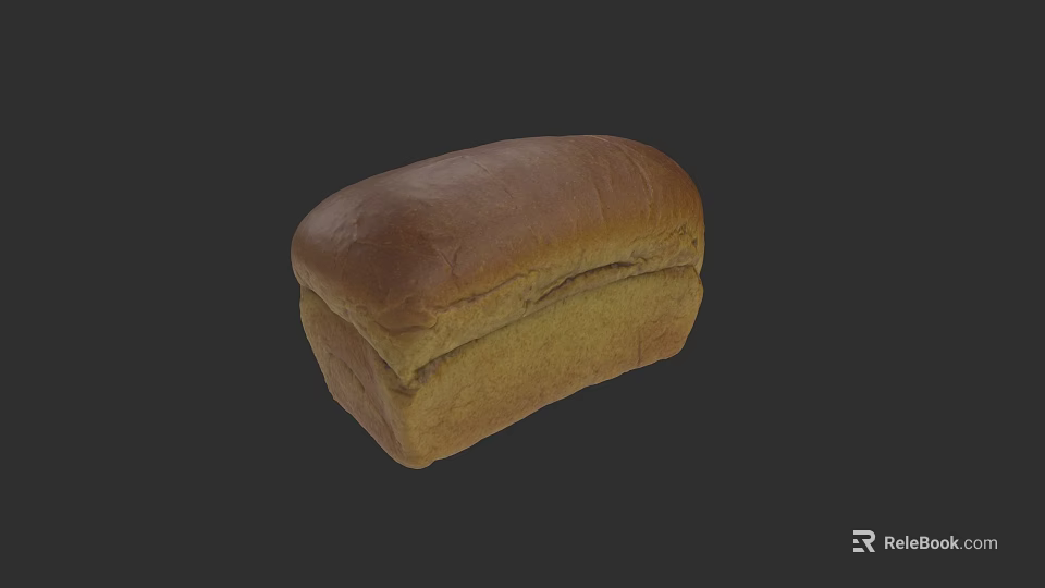 Freshly Baked Golden Brown Sliced Bread Loaf With Soft Fluffy Texture 3d model 
