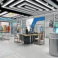 Modern Clothing Store Front With Glass Doors And Colorful Mannequin Displays