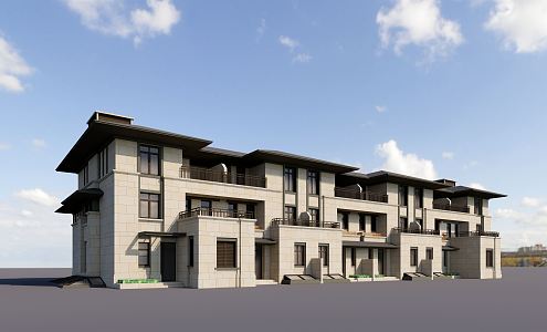 New Chinese Townhouse New Asia 3d model