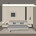 Modern Bedroom Interior Design With Minimalist Bed Nightstand Lamp Wall Art And Rug