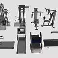 Modern Sports Equipment Collection Featuring Strength Training Machines And Cardio Gear For Home Gym