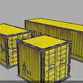 Three Yellow NOVA Containers for Household Items Storage with Metal Structure