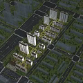 Aerial View Residential Planning With High Rise Buildings Roads And Green Spaces