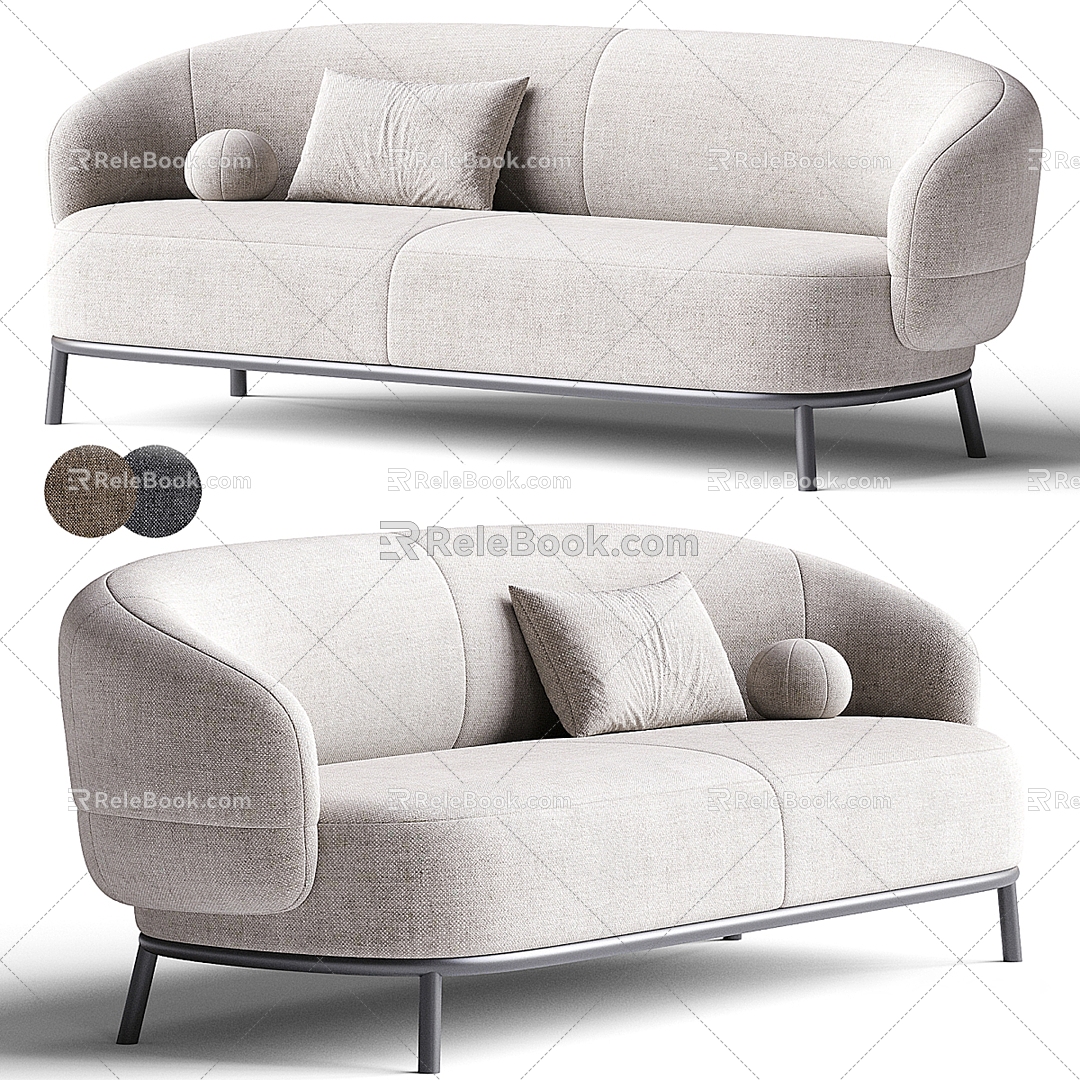 Modern double sofa 3d model