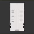 White Industrial Generator With Control Panel Indicators Viewing Window And Black Base 3d model
