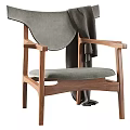 Elegant Accent Chair With Wooden Frame Gray Upholstered Cushion And Armrests