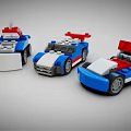 Electric Toys Building Block Cars in Blue White Red Small Racing Vehicles for Kids