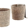 Eco Friendly Laundry Storage Essentials With Woven Baskets Soft Towels And Ceramic Cup