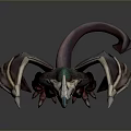 3D Rendered Mythical Creature With Large Wings Muscular Body And Green Head