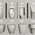 Modern toilet urinal 3d model