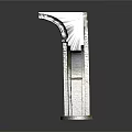 Rustic Metal Architectural Structure With Geometric Arched Design And Textured Surface