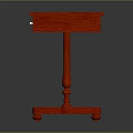 Classic Red Desk With Single Drawer And Carved Wooden Legs Design