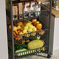 Kitchen Storage Shelf With Multi-tier Design For Microwave Fruits Vegetables And Jars