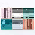 Colorful Square Shaped Decorative Lamps with Various Designs Striped Patterns and Circular Cutouts
