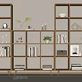 Solid Wood Bookshelf Storage Rack 3d model
