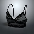 Black Lace Bralette With Delicate Straps And Feminine Fashion Design For Women