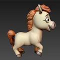 Cute Cartoon Pony Decorative Ornament Set With Beige And Brown Design For Home Decoration