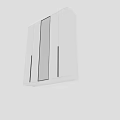 Sleek Modern Chest of Drawers in White Gray with Black Accent Lines and Minimalist Design