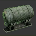 Heavy Duty Metal Barrel with Reinforced Metal Hoops and Solid Base Stand