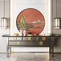New Chinese Style End View Table Entrance Cabinet End View Table 3d model