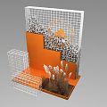 Elegant Photo Spot With White Grid Structure Orange Decorative Elements Stone Piles And Reed Plants