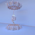 Futuristic Suspended Sci Fi Structure With Hovering Platforms And Human Figure 3d model