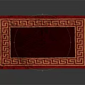 Red Square Area Carpet With Classic Geometric Border Design For Home Decor
