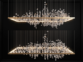 Light Luxury Crystal Chandelier 3d model