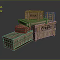 Ammunition Boxes Arms Boxes Arms Boxes Military Boxes Wooden Boxes Wooden Crates Old Wooden Crates 3d model