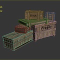 Ammunition Boxes Arms Boxes Arms Boxes Military Boxes Wooden Boxes Wooden Crates Old Wooden Crates Crates 3d model