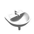 Sleek Modern White Ceramic Washbasin With Chrome Faucet For Bathroom Interior Design