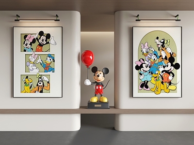 Cartoon Painting Cartoon Decorative Painting Mickey Painting 3d model