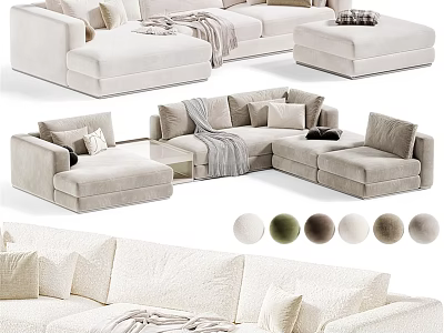 Modern Cozy Fabric Double Sofa With Multiple Styles And Neutral Color Options For Home Decor 3d model