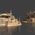 Ancient Architecture With Traditional Design And Multi story Stone Structures Featuring Dome Roofs 3d model