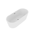 Modern White Freestanding Bathtub With Sleek Oval Design And Smooth Surface