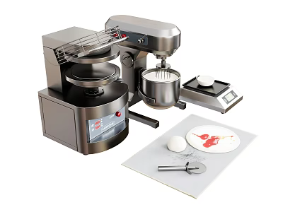Professional Kitchen Appliances Set With Stand Mixer Dough Roller And Digital Scale 3d model