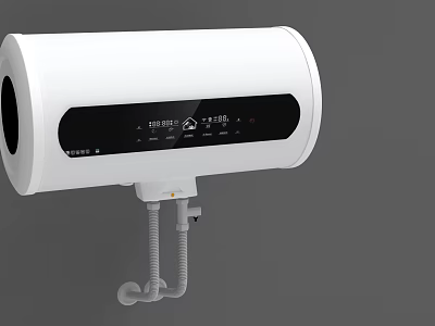 White Wall Mounted Electric Water Heater With Digital Control Panel For Home Bathroom 3d model