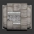 Heavy Duty Industrial Equipment Featuring Grid Panel And Textured Metallic Casing