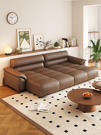 Modern Multiplayer Sofa Coffee Table Combination 3d model