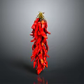 Fresh Red Chili Peppers Hanging Bunch With Vibrant Color And Texture