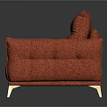 Red Modern Two Seater Sofa with Leopard Print Pillows and Golden Legs