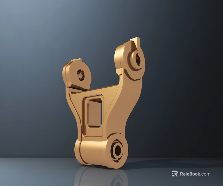 Smart Machine Golden Mechanical Part Precision Engineered Metal Component Structure 3d model 