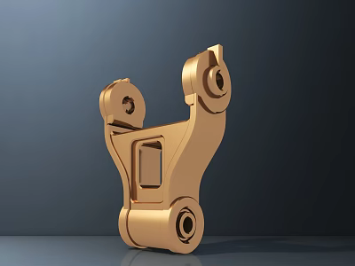 Smart Machine Golden Mechanical Part Precision Engineered Metal Component Structure 3d model