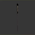 Sharp Black Blade Weapon With Golden Accents Textured Handle And Reflective Surface 3d model